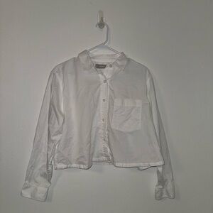 Everlane Cropped White Shirt